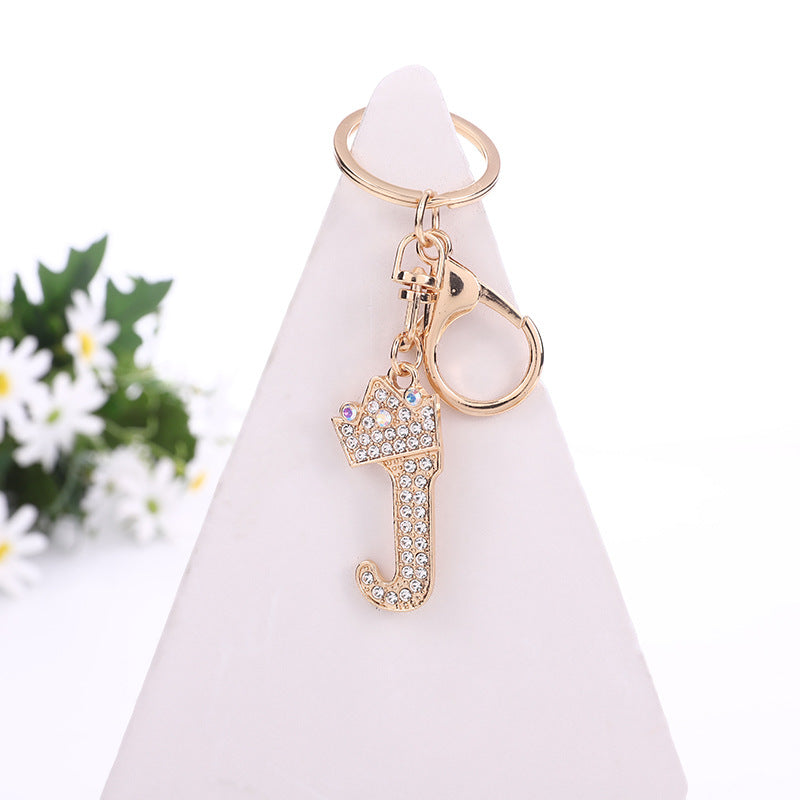 Wholesale Zinc Alloy Alphabet Rhinestone Keychain